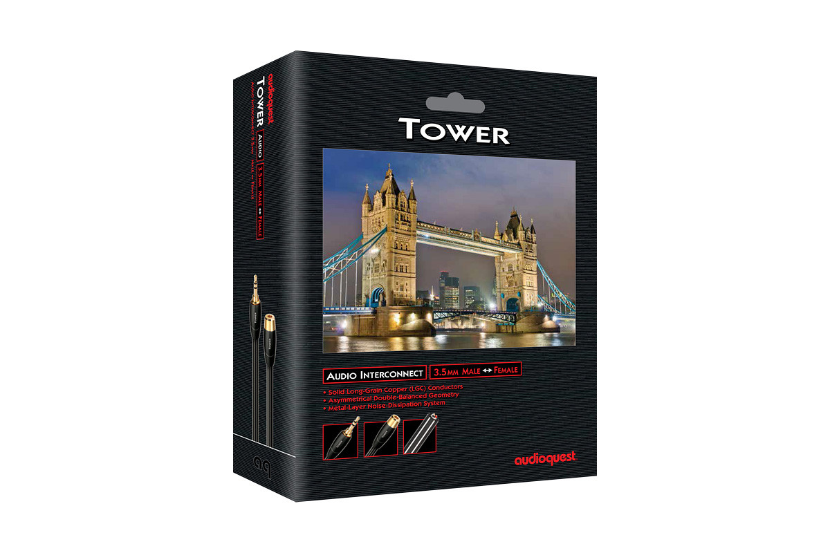 Audioquest Tower 3,5 mm Male/Female - przedłużacz mini jack 3,5 mm stereo o długości 3 m