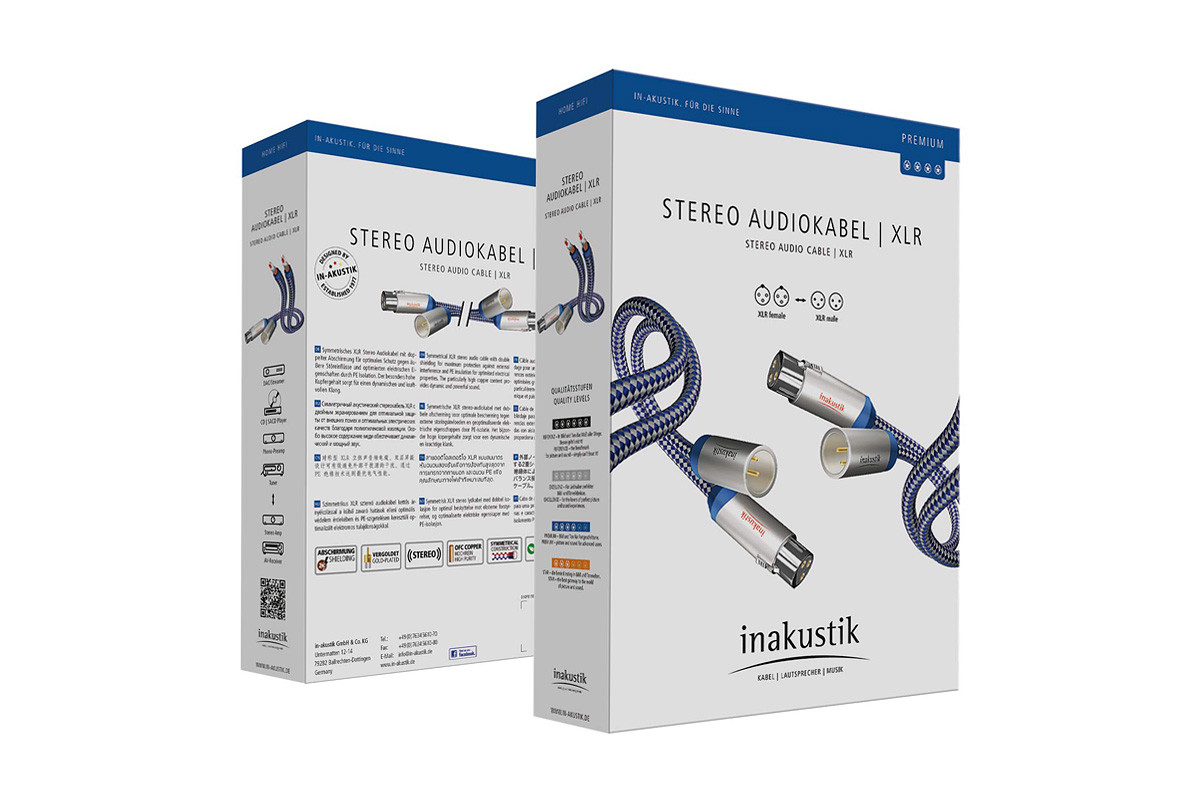 Inakustik Premium XLR - przewód 2xXLR/2xXLR | interkonekt stereo o długości 0,75 m