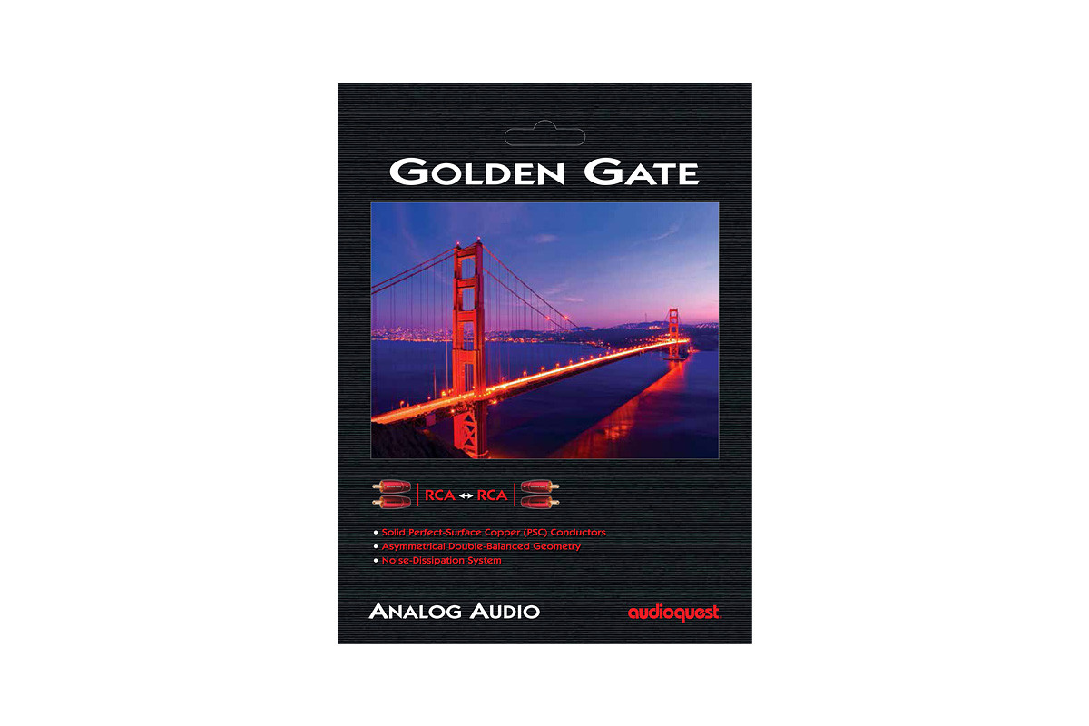 Audioquest Golden Gate RCA - przewód 2xRCA/2xRCA | interkonekt stereo o długości 0,6 m