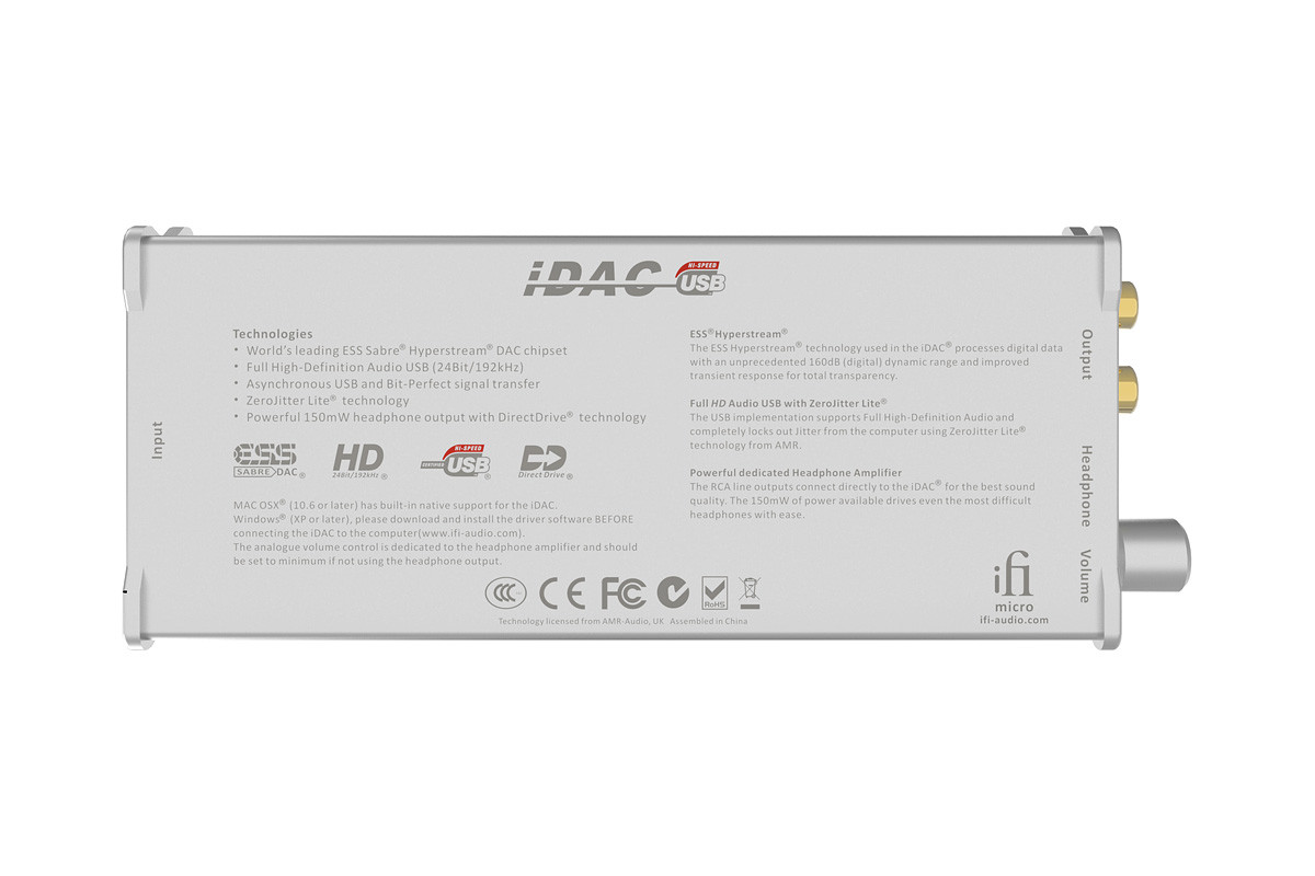 iFi audio iDAC - przetwornik cyfrowo-analogowy DAC USB ze wzmacniaczem słuchawkowym