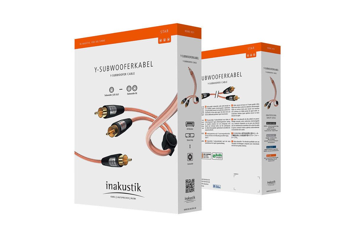 Inakustik Star Sub Y - przewód do subwoofera 1xRCA/2xRCA typu Y - o długości 5 m