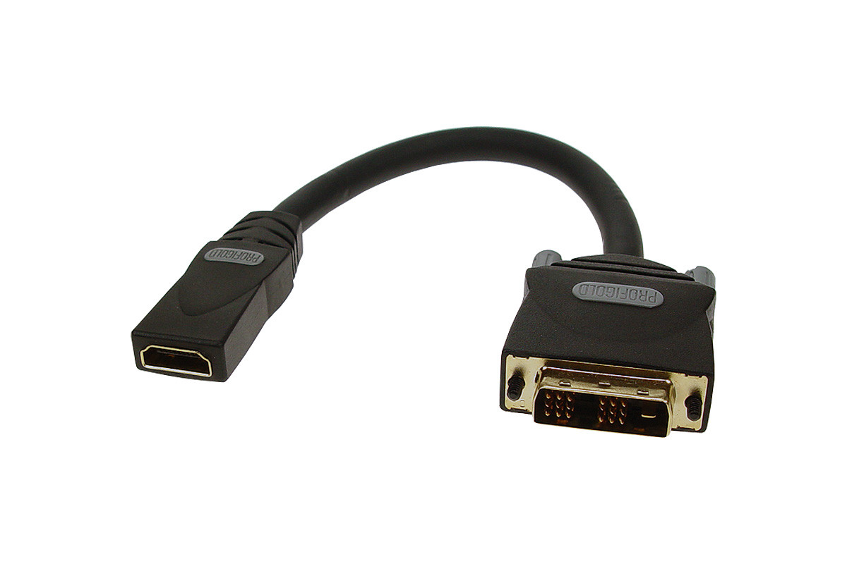 Profigold PGP1002 - przejście wtyk DVI-D/gniazdo HDMI na kablu