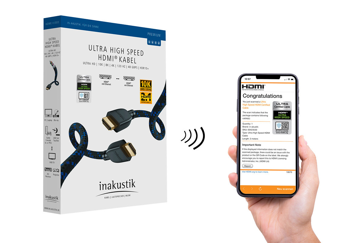 Inakustik Premium Ultra High Speed HDMI 2.1/8K - przewód HDMI/HDMI o długości 5 m