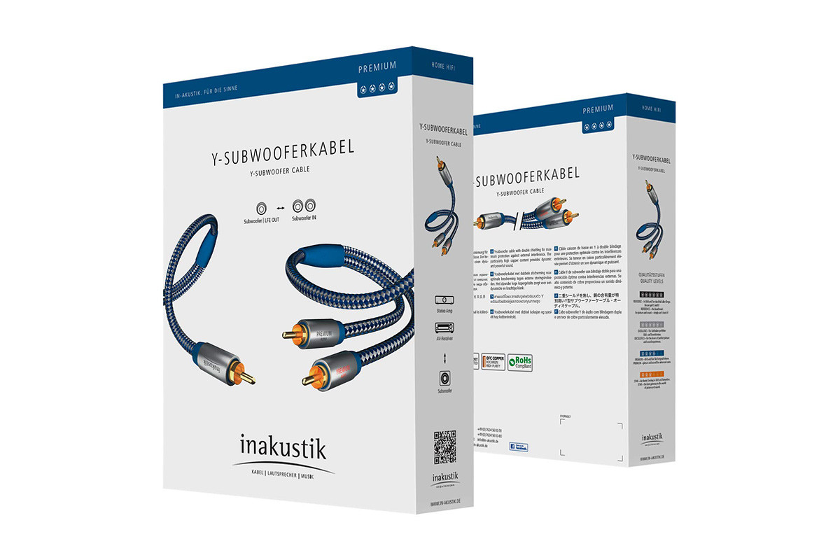 Inakustik Premium SUB Y - przewód do subwoofera 1xRCA/2xRCA typu Y - o długości 5 m