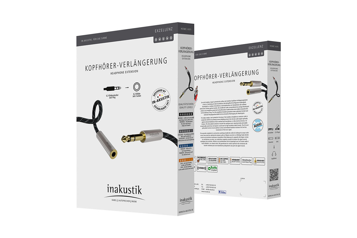 Inakustik Exzellenz 6,3 mm Extension - przedłużacz duży jack 6,3 mm stereo o długości 5 m