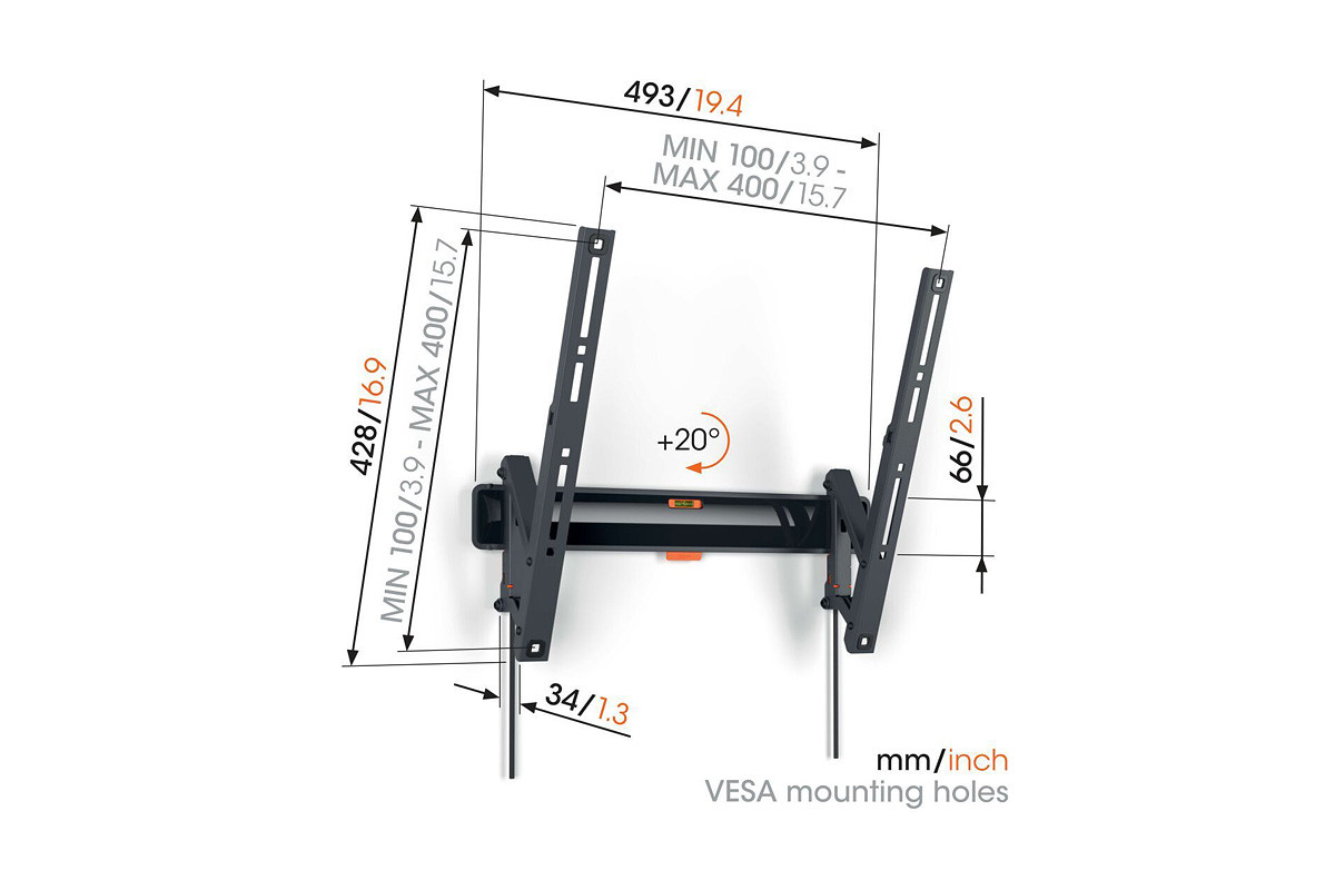 Vogel's TVM 3413 - uchwyt ścienny uchylny do TV (32-65 cali)