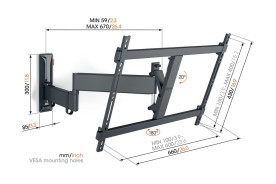 Vogel's TVM 3643 Black - uchwyt ścienny uchylny do TV (40-77 cali)