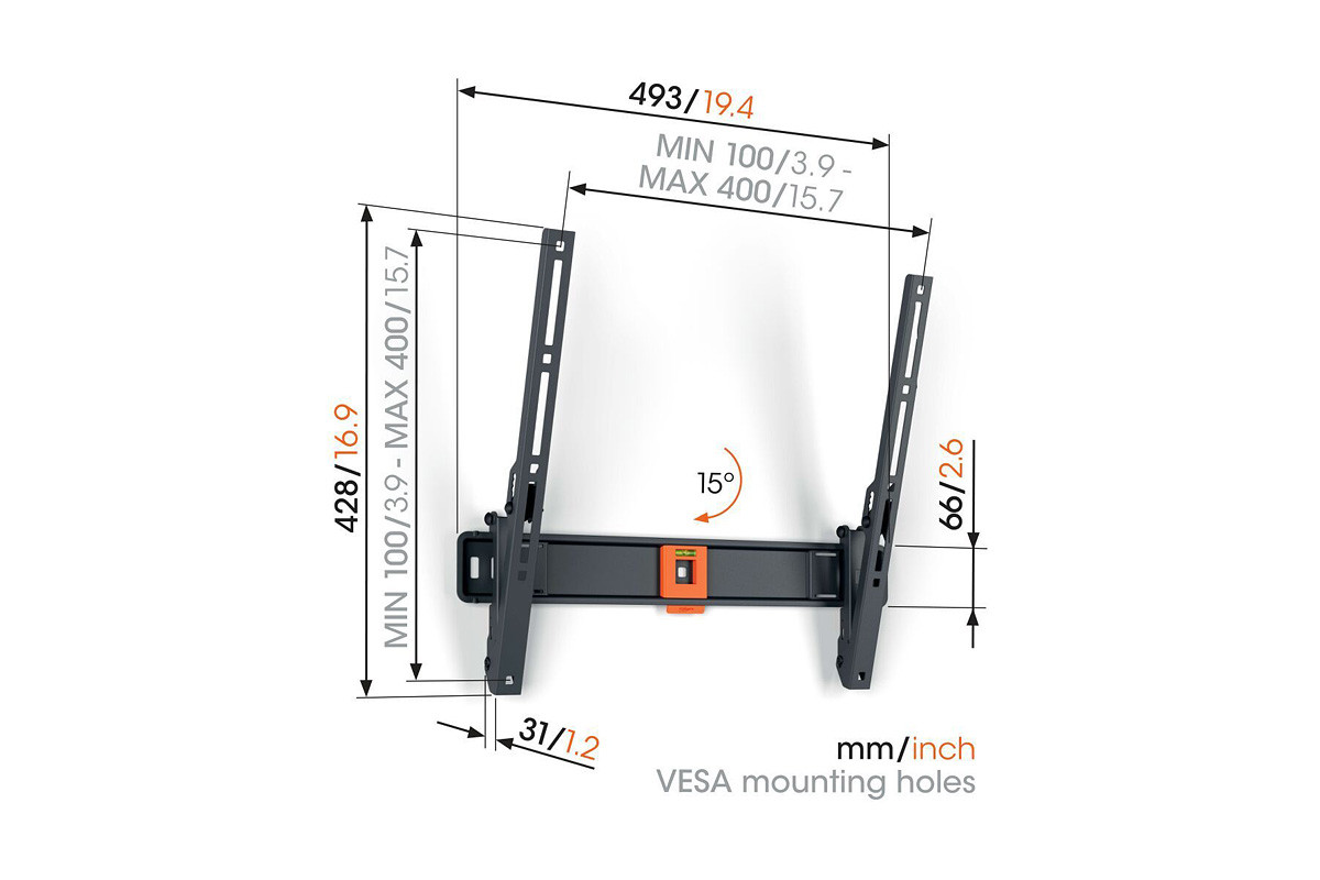 Vogel's TVM 1413 - uchwyt ścienny uchylny do TV (32-65 cali)