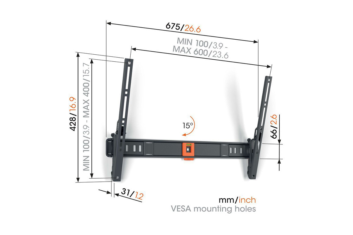 Vogel's TVM 1613 - uchwyt ścienny uchylny do TV (40-77 cali)