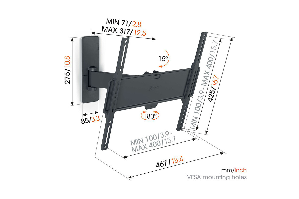 Vogel's TVM 1423 - uchwyt ścienny uchylny do TV (32-65 cali)