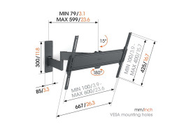 Vogel's TVM 1643 - uchwyt ścienny uchylny do TV (40-77 cali)