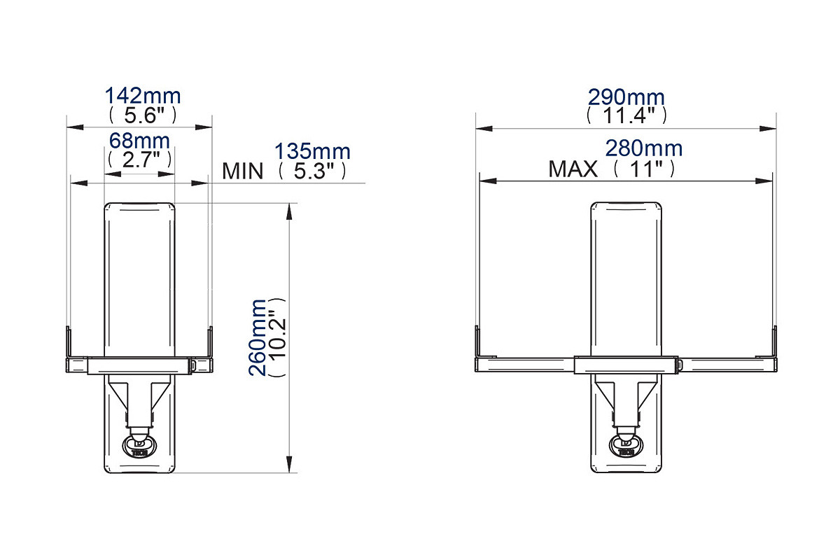 B-Tech BT77 Black - uniwersalny uchwyt do kolumn