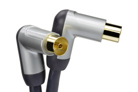 Profigold PROV8801 - kątowy przewód antenowy wtyk TV/gniazdo TV o długości 1 m