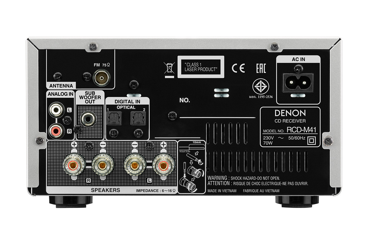 Denon RCD-M41 Premium Silver - amplituner stereo z odtwarzaczem CD